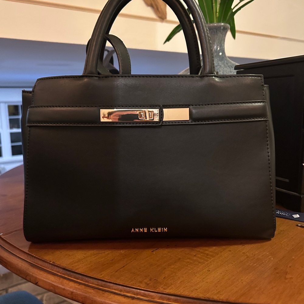 Anne Klein Black Satchel Bag + FREE Ralph Lauren Romance Frangance